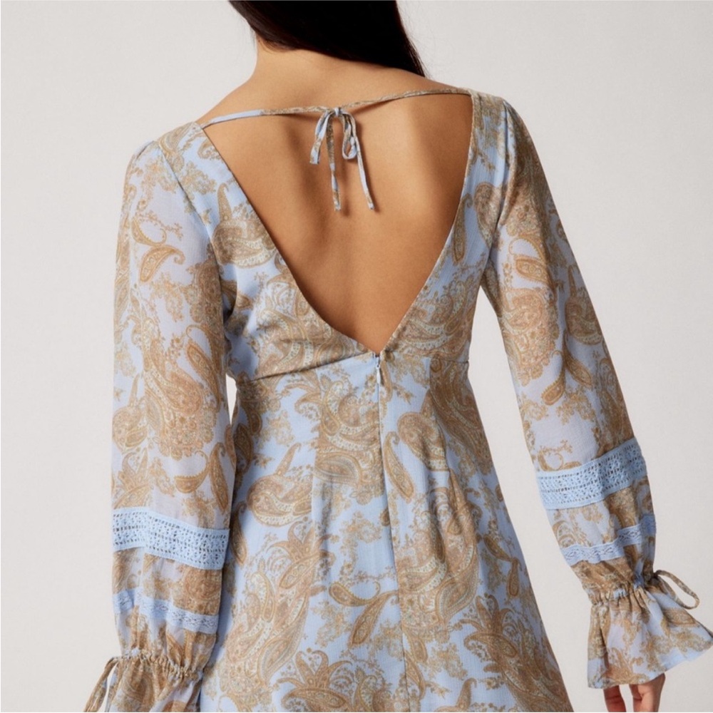 Urban Outfitters Blue and Tan Paisley Mini Dress